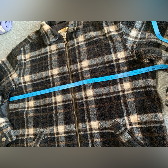 EUC Bullhead VINTAGE Sherpa Fleece Lined Mens Full Zip Jacket Brown Plaid XL - Picture 13 of 14